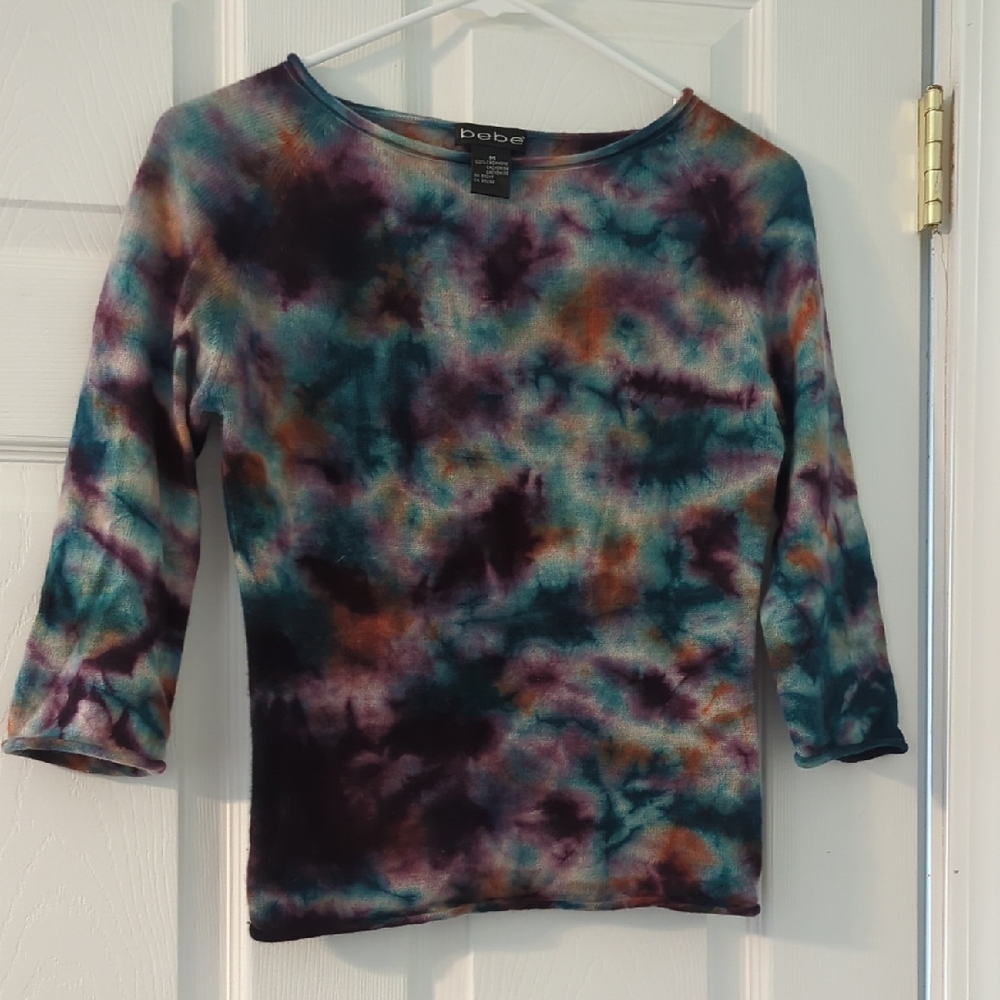 100% Cashmere Bebe Fitted 3/4 Sleeve Top